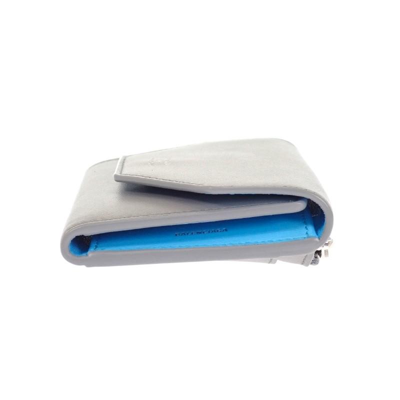 BALENCIAGA  7861732AABX1164 Tri-fold wallet gray/blue Calfskin Women