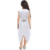 Ärmelloses asymmetrisches lyrisches Tanzkostüm für Mädchen, kontrastfarbenes Ballettkleid, Outfit für Abschlussballparty