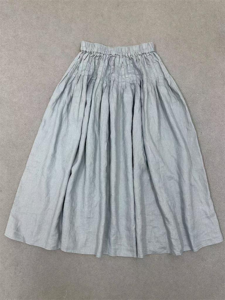 Johnature Japanese Pressed Drawstring Skirts Spring Summer Casual Versatile All Match Women Skirts