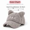 Adjustable Fleece Peaked Hat Lamb Fleece Baseball Cap New Cat Ear Baseball Cap  Women Girls