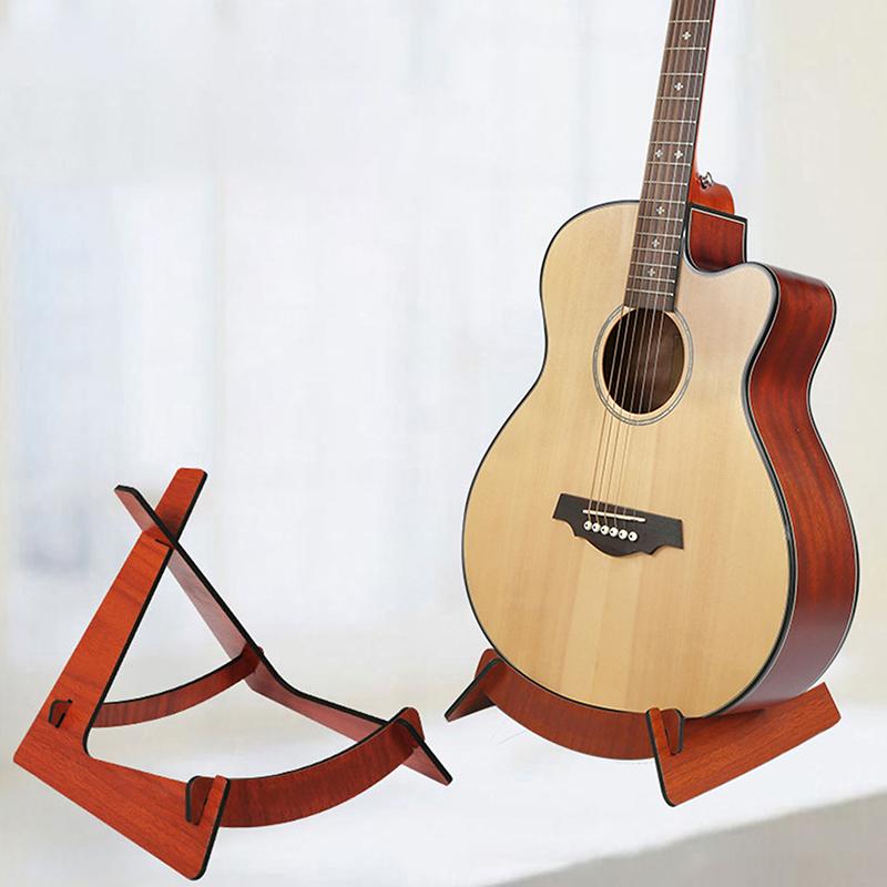 Drewniany stojak na gitarę dla instrumentów akustycznych i elektrycznych Przenośny Kształtowany Podłogowy Uchwyt Ekspozycyjny na Ukulele Mandolinę Bas