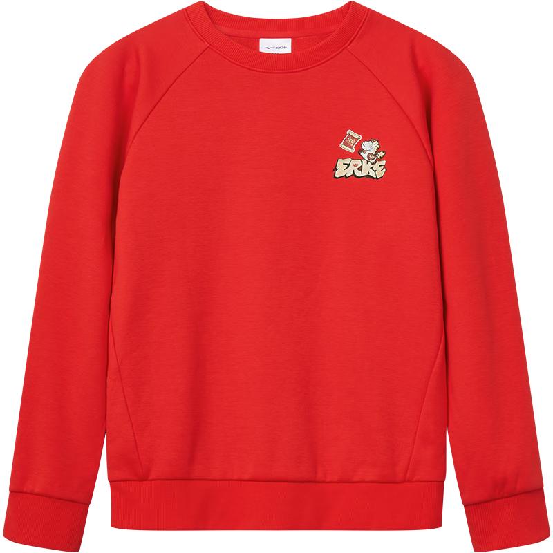 ERKE Kids  Festive Thickened Pullover Sweatshirt 130