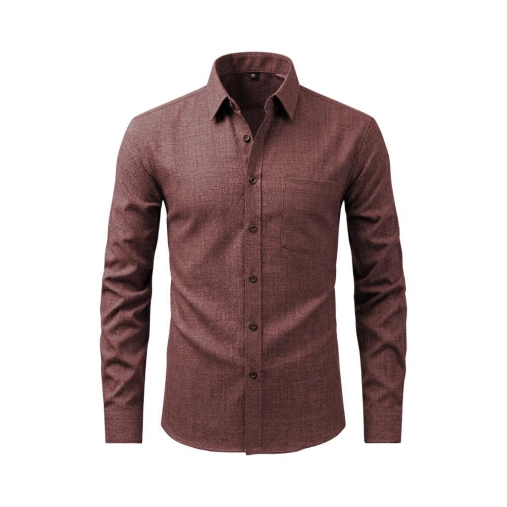Herren Lässiges Stilvolles Kurzarm-Button-Down-Hemd - Herren Atmungsaktives Baumwollähnliches Leinen Retro - Einzelbrusttasche Hemd