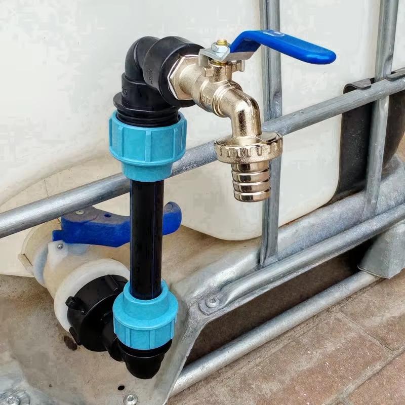 Universal IBC Tote Adapter Kit - Faucet Connector with PE Pipe Fittings, Garden Water Pipe Set, All- Outdoor & Courtyard Use,