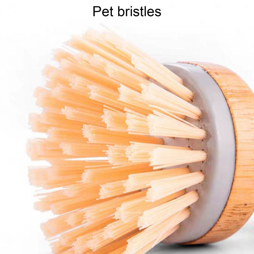 Dish Bamboo Scrub Brushes Pot Brush Round Mini Scrub Brush Natural Scrub Brush Wet Cleaning Scrubber for Wash Dishes Pots Pans