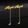 Atoztide Personalized Custom Name Stud Earring for Women Girl Stainless Steel With Chain Star Heart Letter Birthday Jewelry Gift