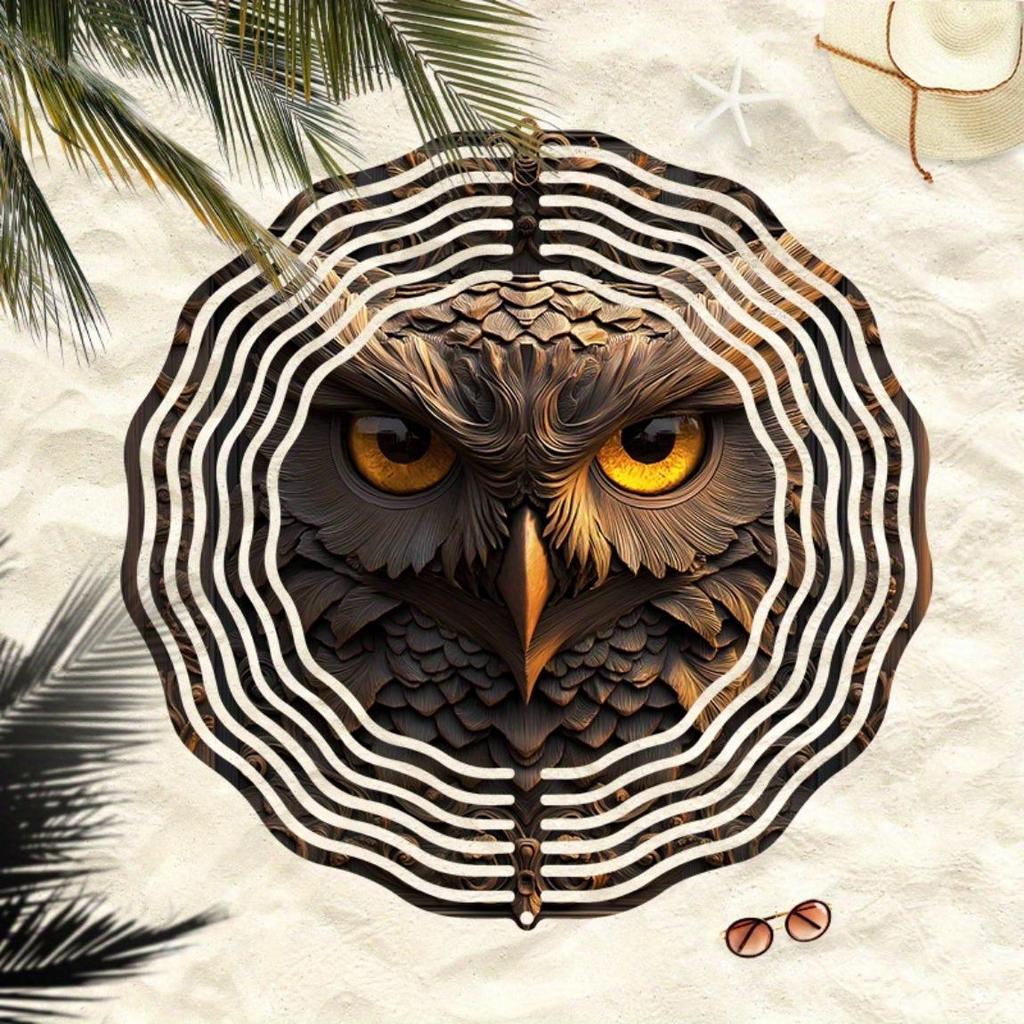 Handcrafted Metal Owl Wind Chime Outdoor Garden Decor with Soothing Sound Durable Art for Balcony Courtyard Holiday Seasonal