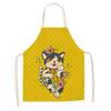 Japanese Lucky Cat Apron With Waterproof Linen Material For Kitchen Cooking And Baking
