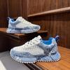 Outdoor summer hollow sports shoes fashionable versatile men's shoes new mesh breathable men's shoes thick sole increase