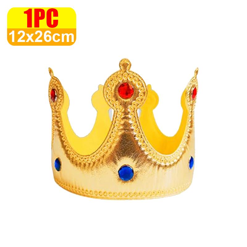 

10/1 шт. Золотые короны на день рождения, шляпы из нетканого материала со стразами, короны принцессы для детей и девочек, принадлежности для декора вечеринки по случаю рождения ребенка