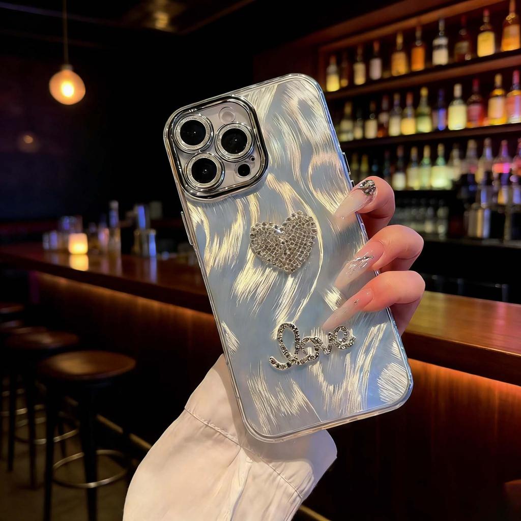 3D Pearl Love Phone Case for iPhone 17 Pro Max/15/14 Pro/13 Pro