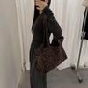 Bolsa de Ombro Tote Niche Estampa Leopardo Retrô Grande Capacidade para Deslocamento Outono e Inverno Nova Bolsa Axilar de Viagem KTY