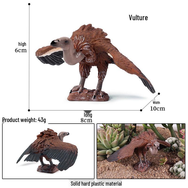 Children's Animal Simulation Toy Set: Eagle, Falcon, Secretary Bird, Owl Figurines