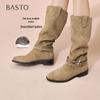 Basto Women's Retro Slouchy Western High-Tube Boots