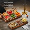 Walnut Wood Square Snack and Fruit Platter with Lid
