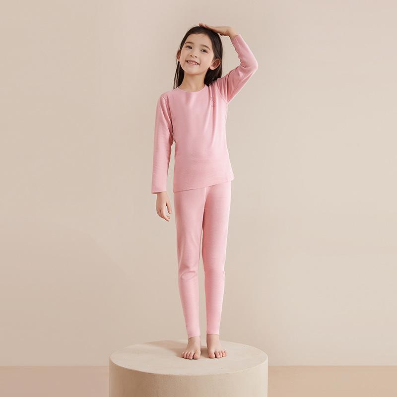 Детский теплый бархатный комплект нижнего белья: Бесшовный осенне-зимний пижамный комплект для мальчиков и девочек 100 cm