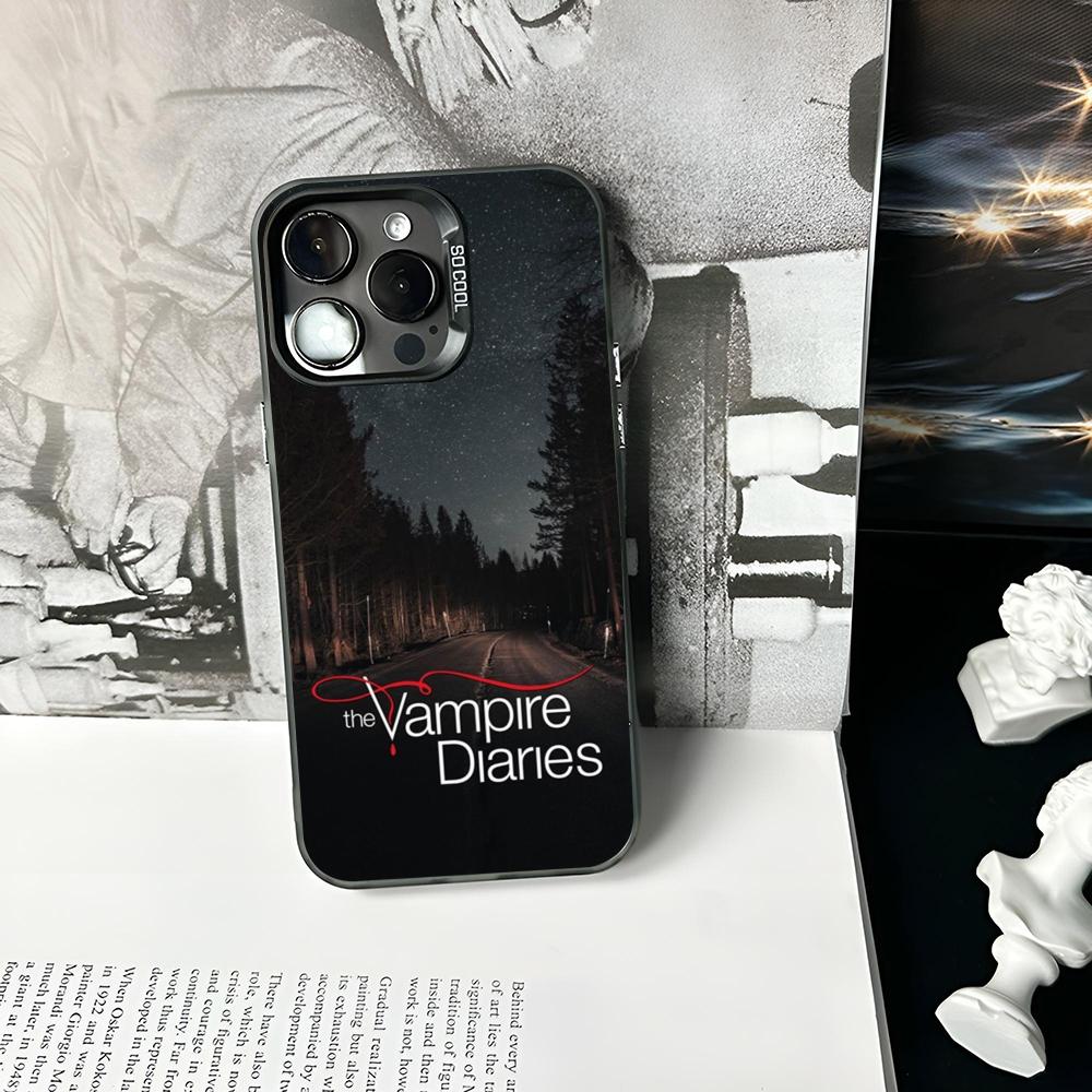 Custodia per Telefono The Vampire Diaries Colore Argento Opaco Per IPhone 16 17 15 14 13 12 11 Pro Max Plus XS X Antiurto Cover Rigida