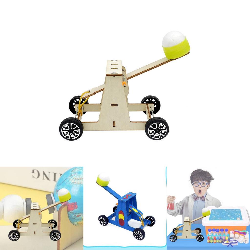 Katapult aus Holz zum Selberbauen – Wissenschaftliches Experimentiermodell – Spielzeug für Kindergartenkinder – Pädagogisches, handgefertigtes Bastelprojekt