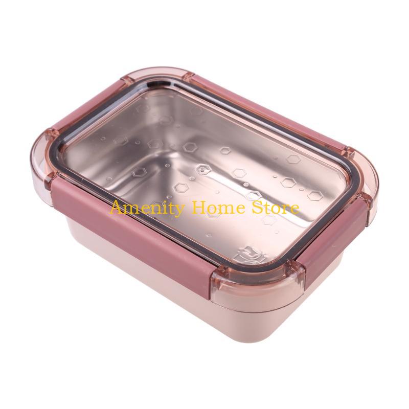 

F26C Stainless Steel Thermal Lunch Box Office Worker Bento Box Single Layer Student Children Storage Container красный