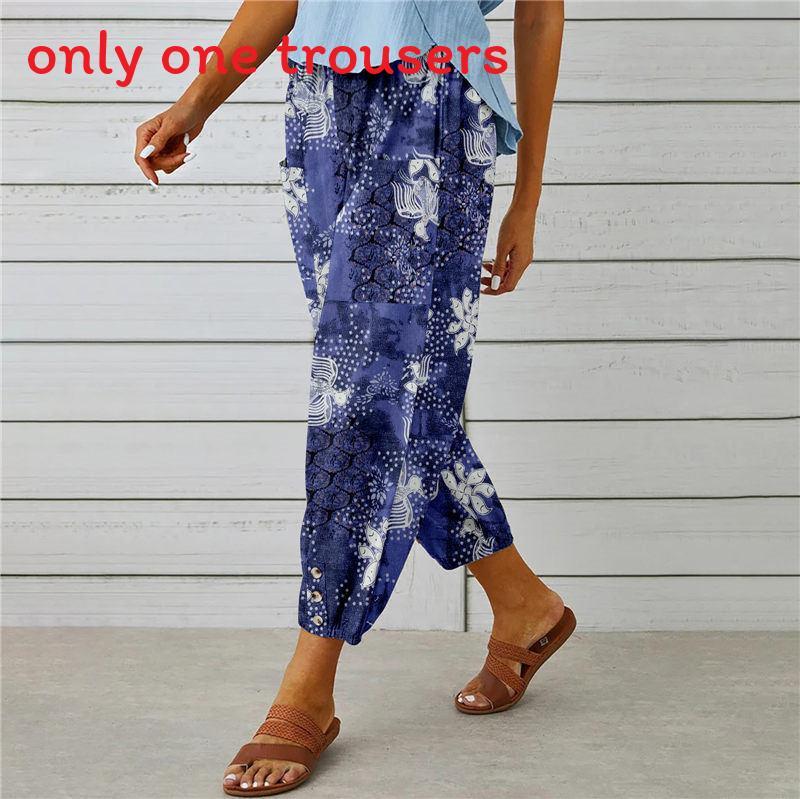 Pantaloni Casual da Donna in Lino e Cotone con Coulisse Vita Alta per la Primavera
