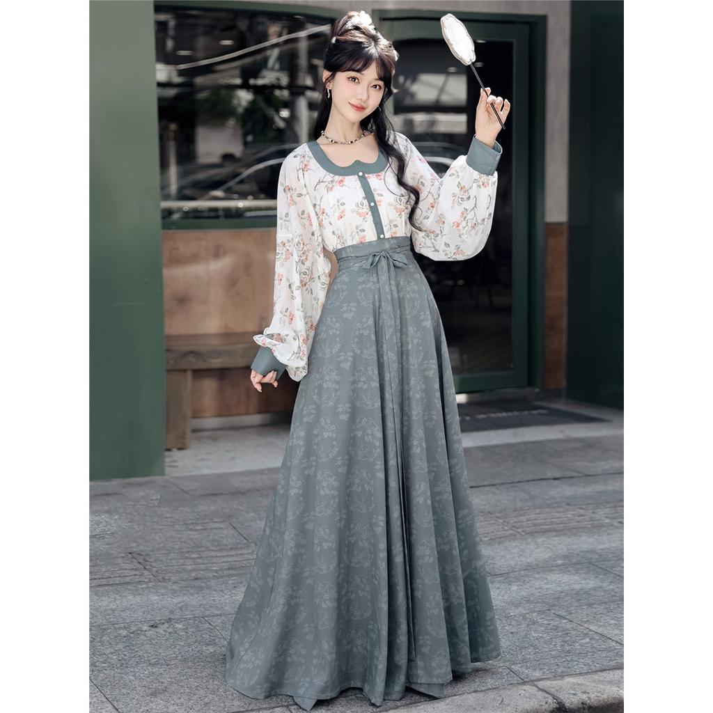 Chinese Song Dynasty Style Hanfu For Women's Temperament Hanfu Set Daily Set