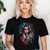 Santa Muerte T Shirt Gothic Sugar Skull Lady Mexican Folklore Elegant Tattoo Art Occult Dark Fashion Mystical Goddess Day