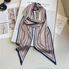 Geometric small silk scarf decoration spring and autumn versatile Korean thin narrow streamer diagonal scarf thin scarf fashion women's headscarf