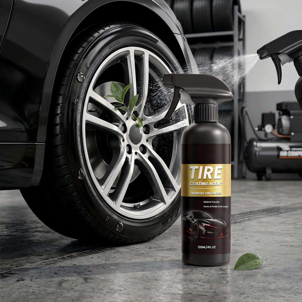Tire Coating Agent Spray 120ml Tire Shine Enhancer Protectant Spray for Automotive Tires Extends Tire Life and Forms Protective Layer