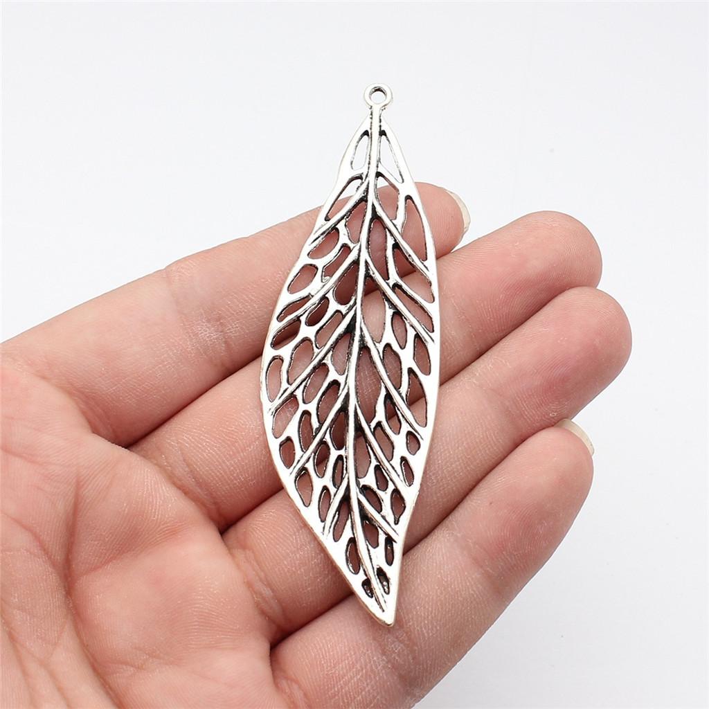 Foglie Grandi Dettagliate Fascino Botanico Bronzo Antico Lega di Zinco Materiali per la Creazione di Gioielli Stile Fabbricante di Gioielli Fascini Metallici