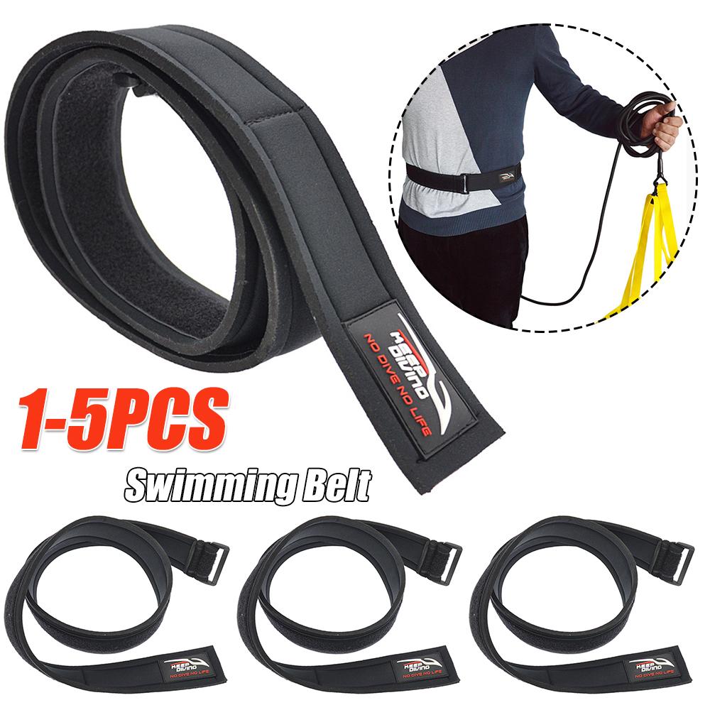 1-5PCS Swim Training Belt Neoprene Elastic Swimming Training Resistance Belt Safety Portable Wear-Resistant Waist Equipment