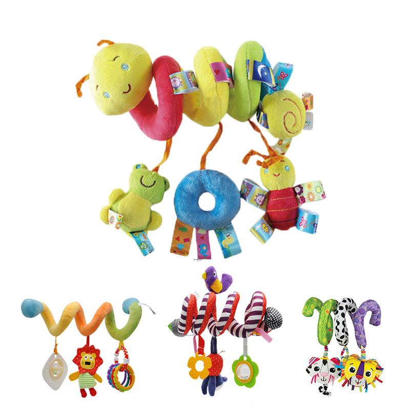 Hanging Spiral Rattle Stroller Cute Animals Crib Mobile Bed Baby Toys 0-12 Months Newborn Educational Toy for Children