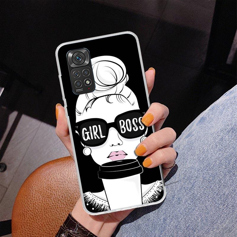 Girl Boss Female Coffee Phone Case For Xiaomi Redmi Note 15 14 13 12S 12 11 Pro Plus 14S 11S 11E 10 10S 11T 5G Personalized Cove