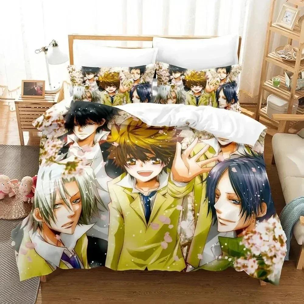 New Anime Hitman Reborn Bedding Set For Bedroom Soft Modern Bedspreads Comefortable Kids Duvet Cover Quilt Cover And Pillowcase