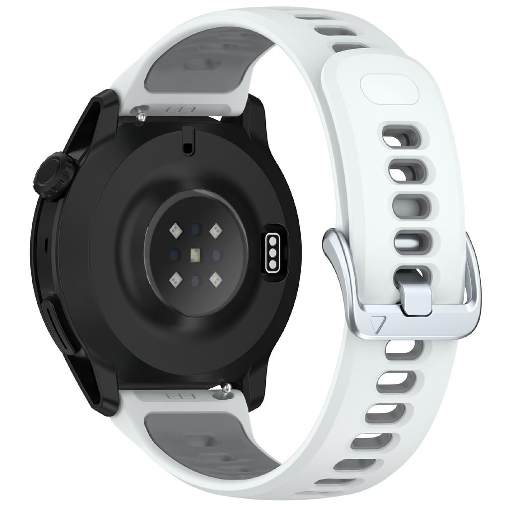 22mm Dual Color Silicone Strap for Coros Pace 4 Quick Release Watch Band with Snap Button