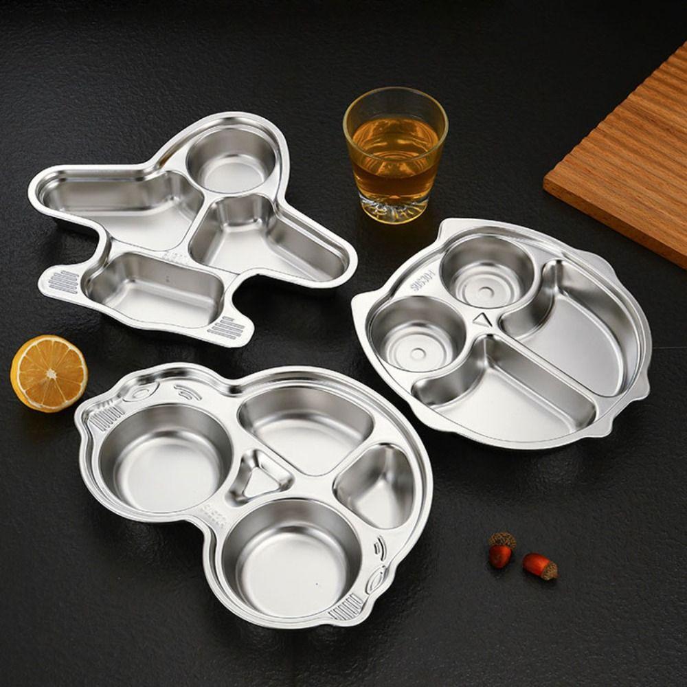 Cartoon Pattern Children's Dinner Plate Divided Snack Tray Tableware Food Feeding Dishes  Gift