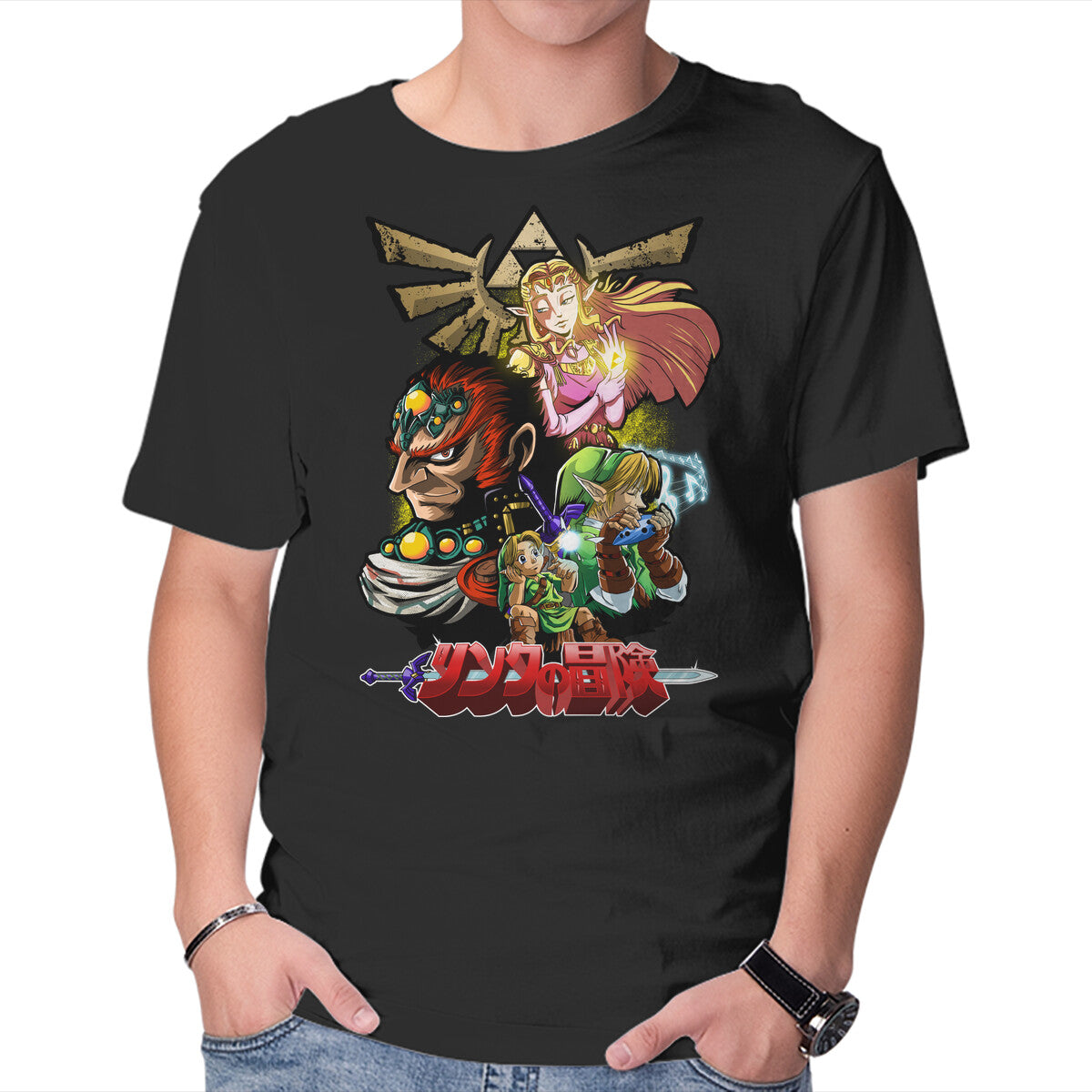 Unisex Crew Neck T-Shirt Hyrule Force Graphic Short Sleeve Casual Tee S