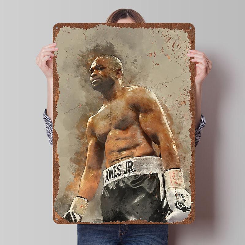 Roy Jones Jr Boxer Metal Posters Custom Vintage Metal Signs Wall Art Retro Tin Plaque for Man Cave Decoration Bedroom Desk Decor
