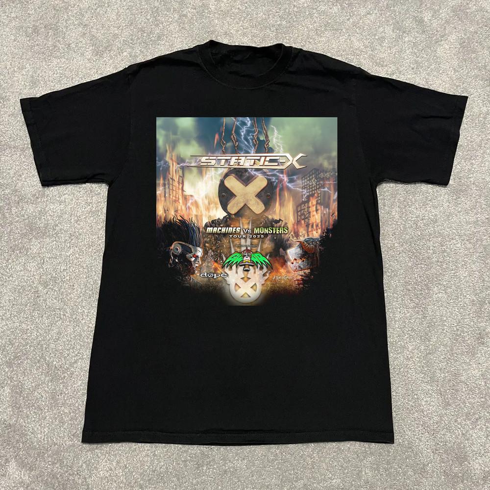 Static-X - Тур Machines VS Monsters 2025 Подарок для фаната Унисекс Футболка US943 Унисекс Футболка S