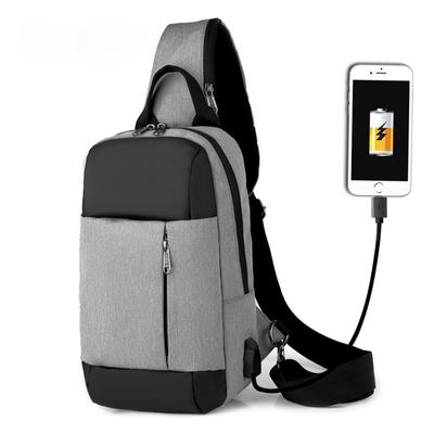 Convenient USB Charging Men's Chest Bag High Quality Oxford Male One Shoulder Messenger Sling Bag Breathable 3D Decompression Pad Breast Packs for Men