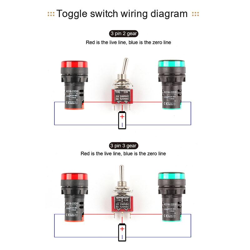 5PCS Miniature Toggle Switch   MTS-102/103/202/203/302/304/402/403 ON-ON  ON-OFF-ON 5A125V 2A250V 3/6/9/12 Pin Mounting 6mm