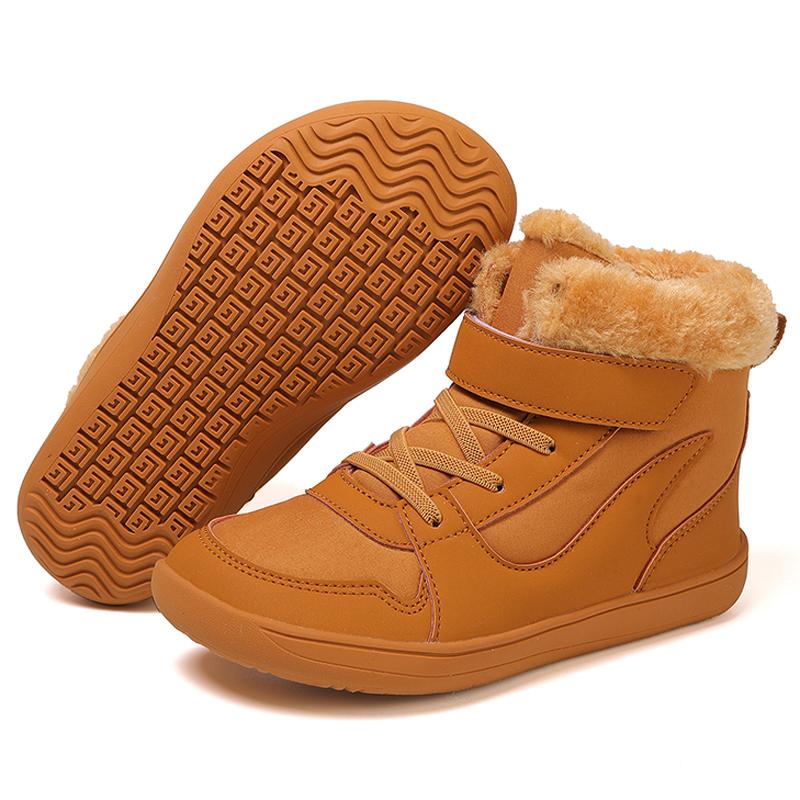 Mode 2024 Kinder-Schneestiefel mit breiter Spitze und Barfußsohle | Minimalistische Winter-Sneaker für Jungen/Mädchen | Warme Stiefel für Mädchen und Jungen, für Kleinkinder, kleine und große Kinder