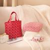 Wooden Ring Brocade Red Envelope Handheld New Year Money Bag Chinese Wedding Candy Bag Birthday