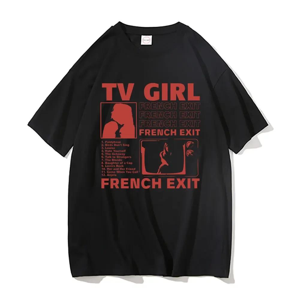 TV Girl Tshirt Unisex French Exit Album T-shirt Gift for Indie Music Fan Tee Lovers Rock Simple Drawing Music Band Graphic Shirt