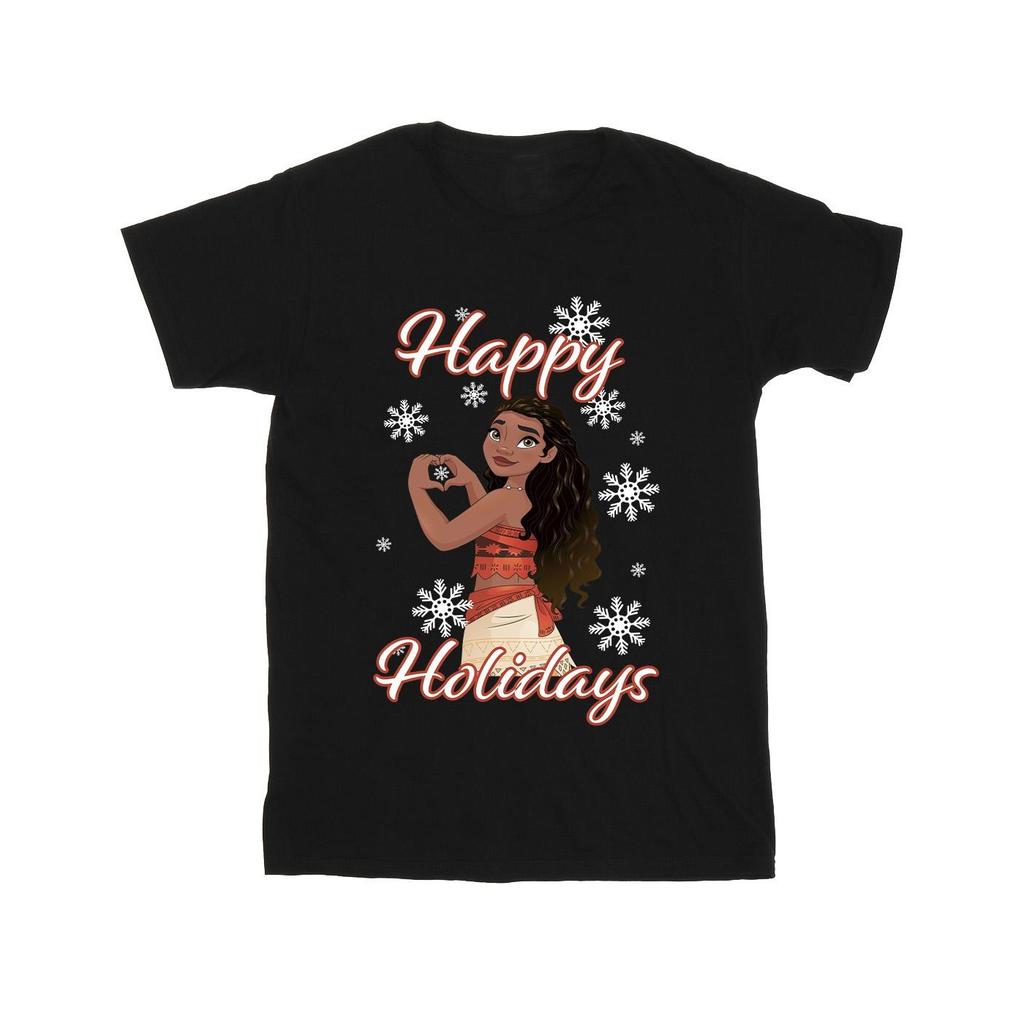 Moana Girls Happy Holidays Cotton T-Shirt