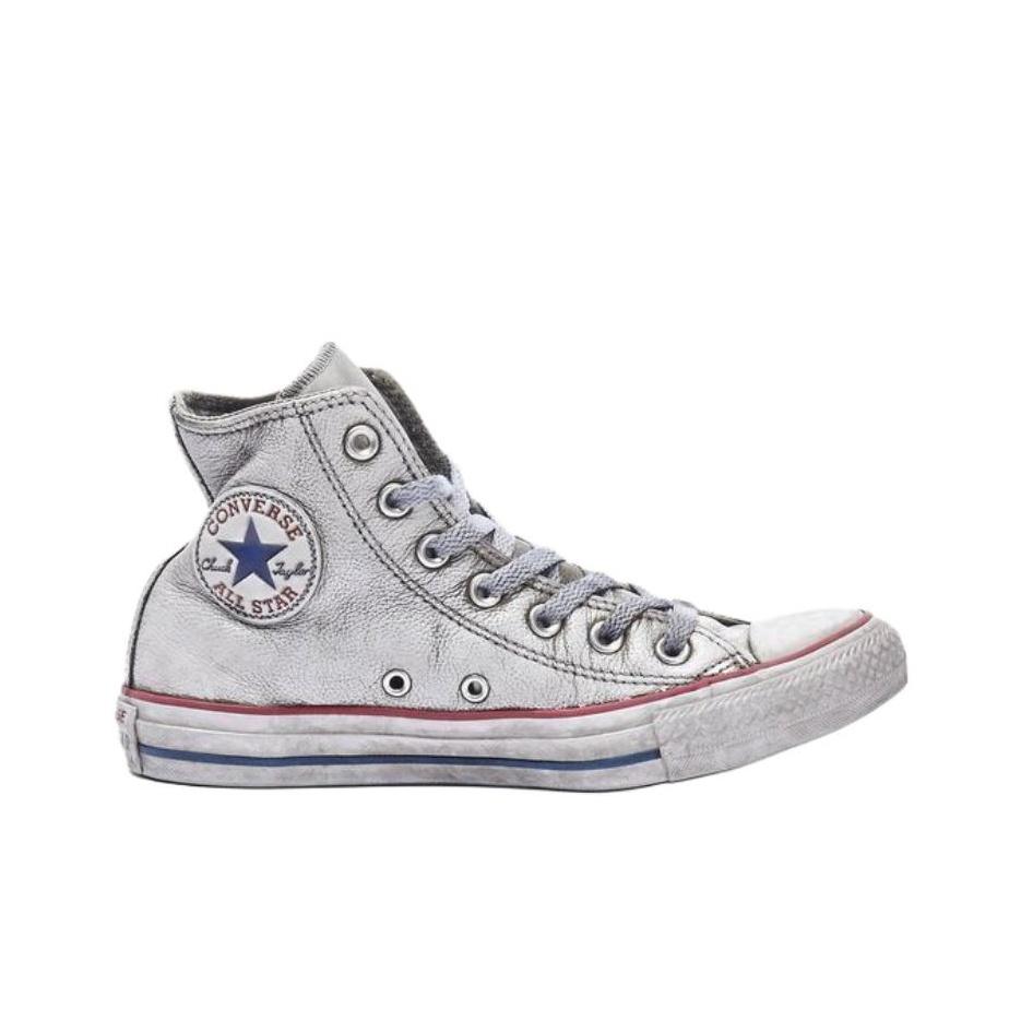 Converse Ctas Hi Vintage Versatile Comfortable High-Top Canvas Shoes Women Sneakers Gray 158576C