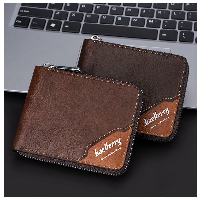 Wallet Men's Short European American Business Multifunctional Color Blocked Fashionable Change Bag Trend