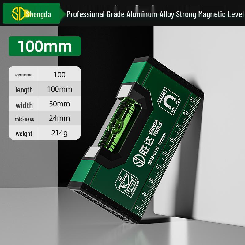 High Precision Magnetic Mini Spirit Level Ruler - Aluminum Alloy, Drop-Proof Tool