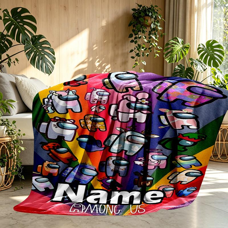 Custom Name Personalized Among Us Print Blanket, Home Decor, Bedroom, Sofa, Camping, Couch, Gifts for Birthday ChristmasEnthusiasts