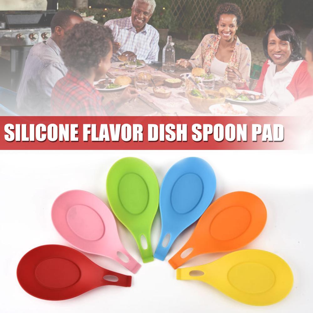 

PDTO Силиконовая изоляция Подставка для ложки Термостойкая подставка для столовых приборов Нескользящая подставка Кухонный инструмент