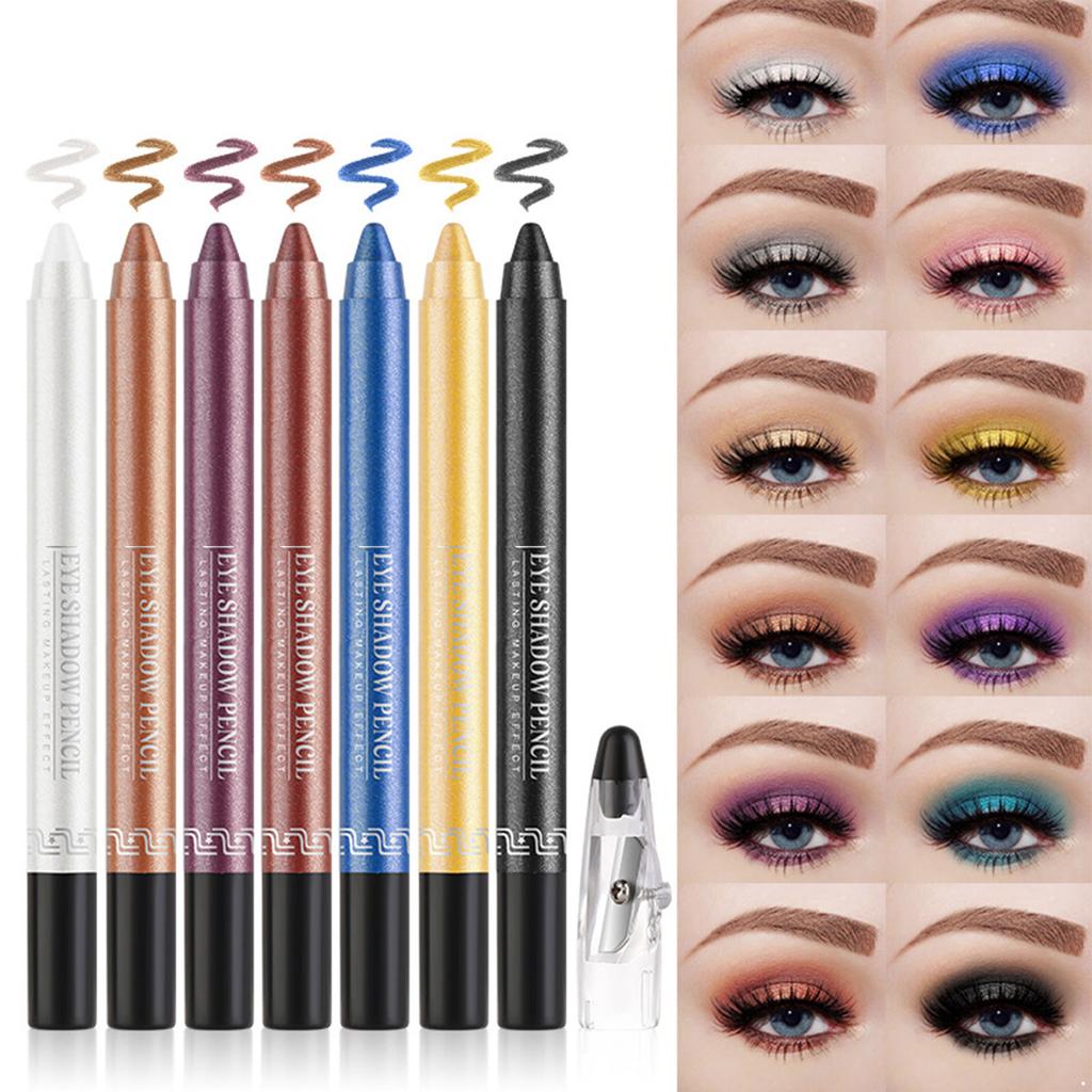 Shimmer Eye Shadow Stick - Glittery Pencil with Built-in Sharpener, Smudge-Proof & Water-Resistant Makeup
